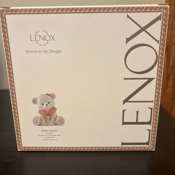 Lenox Other - Lenox Baby Bear girl bank - White and Pink